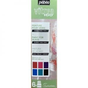 Farby do szkła Pebeo Vitrea 160 Glossy, 6 kolorów x 20ml